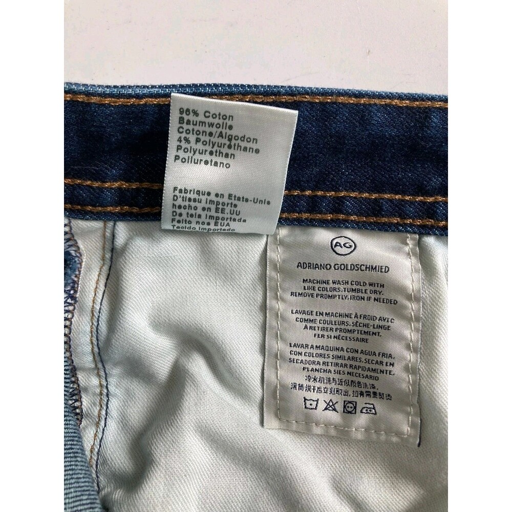 Adriano Goldschmied Jeans Mens 36x34 Graduate Blue Dark Wash Denim Casual - Picture 7 of 9